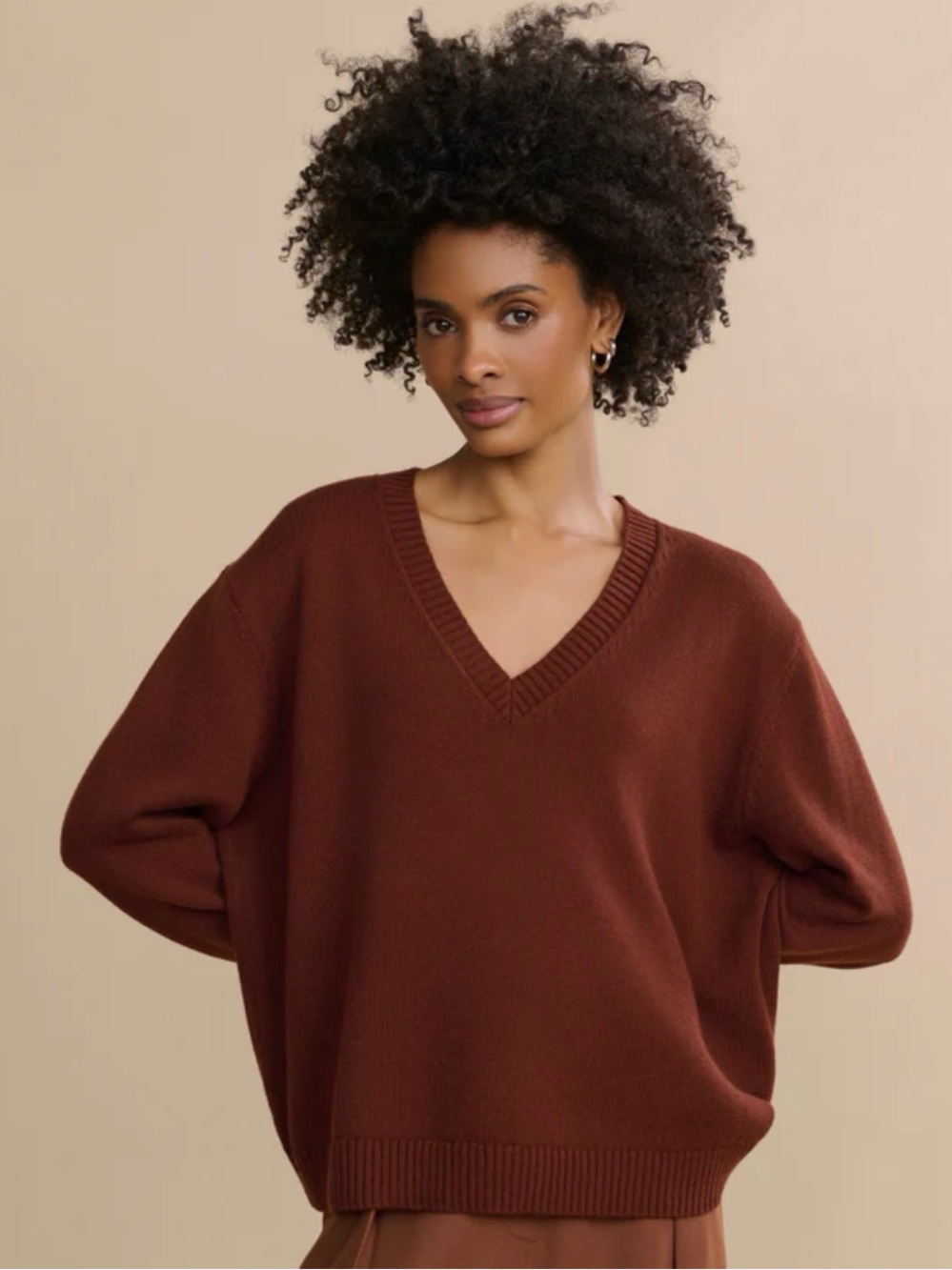 Jenni Kayne Simone V-Neck Size S in Rust